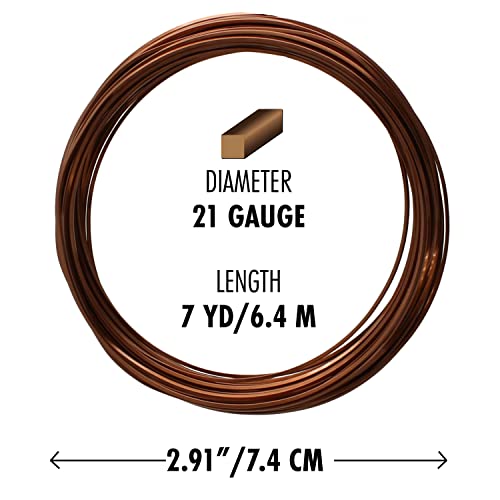 The Beadsmith Square Craft Wire - Medium Temper Beading Wire, Antique Copper Color, 21 Gauge, 7 Yards - color: Antique Copper, size: 21 Gauge, 7 Yard Coil