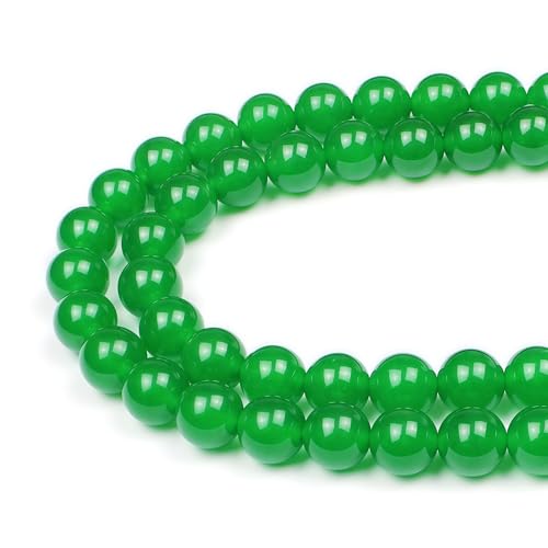 MJDCB Natural Green Jade Round Loose Beads for Jewelry Making DIY Bracelet Necklace (12mm) - color: Green Jade, size: 12mm