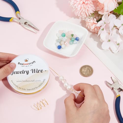Beebeecraft 1 Roll 30M Round Wire 18K Gold Plated Brass Dead Soft Jewelry Craft Wire for Air Plant Gardening Crafts Wrap Jewelry Making Supplies - color: 18k Gold