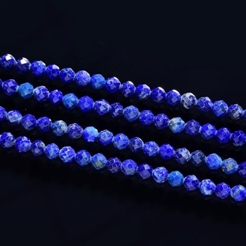 Adabele 15 Inch Natural Blue Lapis Lazuli Healing Gemstone 3mm (0.12 Inch) Tiny Small Faceted Round Loose Beads Stone Spacer (100-110pcs) for Craft Jewelry Making GK3-4 - color: Lapis Lazuli, size: 3mm (0.12") - 15 inch/1 strand