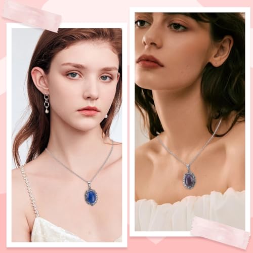 SUNNYCLUE 1 Box 6Pcs 6 Styles Natural Gemstone Charms Crystal Stone Charm Bulk Oval Alloy Antique Silver Colorful Gem Stones Pendants for Jewelry Making Supplies DIY Craft Necklace Bracelet Earring