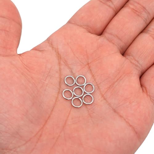 1000PCS 7mm 1mm Thickness 18 Gauge Stainless Steel Jump Rings, Unwelded Metal Round O Rings for Necklace Bracelet Keychain Chainmail Jewelry Making - size: 7mm Od-1.0mm Thick-18 Gauge