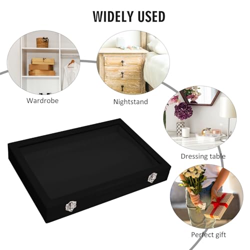 Vicoter Velvet Necklace Display Jewelry Tray 20 Hook Necklace Tray Necklace Pendant Jewelry Tray for Women and Girls - color: Black, size: 20 Hook
