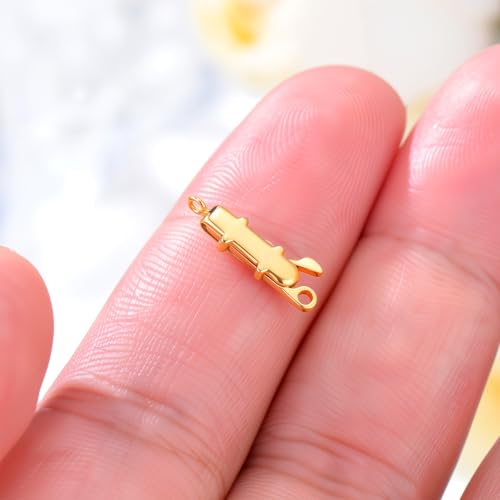 14K Yellow Gold Jewelry Clasp Necklace Extender Clasp Bracelet Extension Connector for DIY Necklace Bracelet Anklet Jewelry Making, 14K Gold Clasp for DIY Jewelry Making (Style 9) - style: Style 9