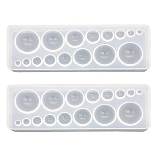 2PCS Cabochon Gem Silicone Mold, Clear Round Silicone Mold for Making Earrings Jewelry Making Crafting Projects - color: round-small