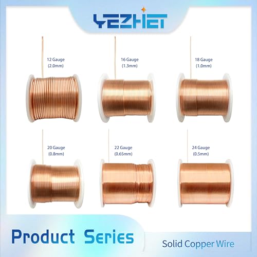 Solid Soil Copper Wire(22 Gauge, 16OZ, 500Ft) for Jewelry Making, Bare Pure Copper Wire for Crafts - size: 22GA