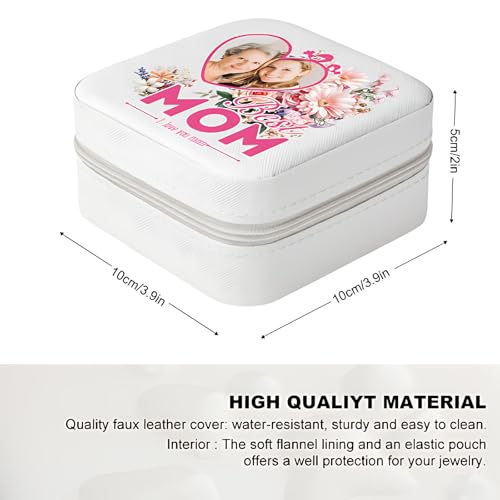 Custom Travel Jewelry Case For Mom Birthday Gifts, Moms Personalized Gift for Women from Daughter Son, We Love You Present for Mother Mommy Mothers Day Christmas - color: Mom