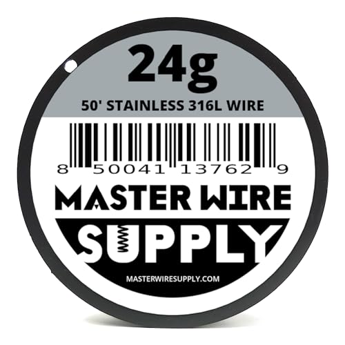 Stainless Steel 316L - 50' - 24 Gauge Wire - 50ft - 0.51mm - 0.020in - Master Wire Supply - Made in USA