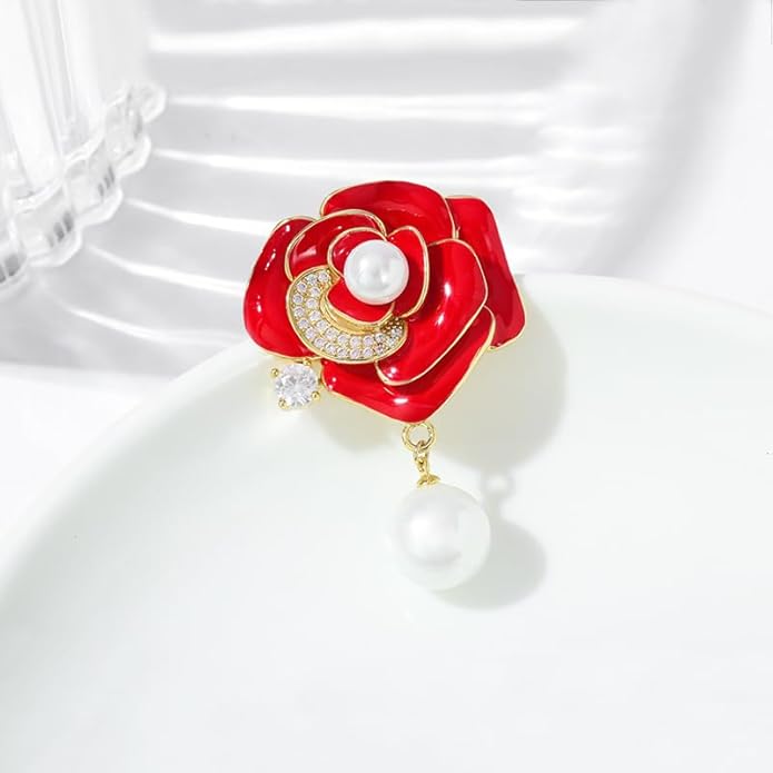 Flower Brooch for Women Rhinestone Flower Brooch Pins Floral Brooches Jewelry Gift for Mom Wife