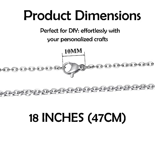 24 Pack Necklace Chains Stainless Steel Cable Chain Necklace Bulk for Jewelry Making, 18 Inches - color: 18 Inches