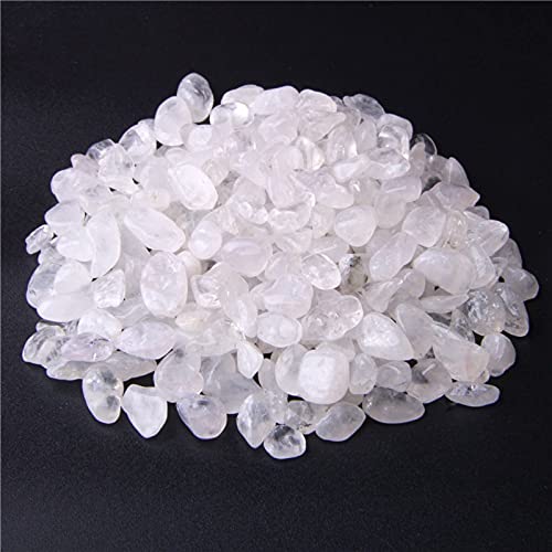 Natural 500 pcs White Stone No Hole Undrilled Irregular Chip Gemstone Beads Rock Gravel Crystal Tumble Minerals Gravel Specimen Energy Decorative Stone Fish Tank Stone - color: White Stone