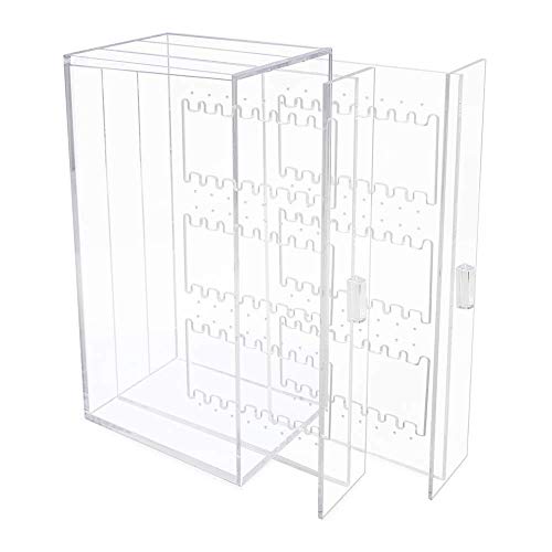 Isaac Jacobs 2 Drawer Acrylic Earring Holder, Jewelry Organizer Case (Holds up to 48 Pairs)