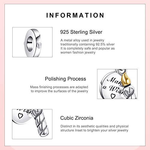 S925 Bead Dangle Charms for Bracelets Necklaces, Compatible with Pandora - style: Birthday Charm