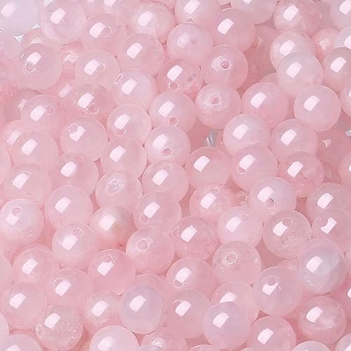 LAIDANLA Rose Quartz 6mm Natural Stone Beads Round Loose Gemstone Stone Beads for DIY Bracelet Necklace Earrings Jewelry Making Polishing Genuine Real Beading Crystal 96PCS 2 Strand 32" - color: K-Rose Quartz, size: 6mm
