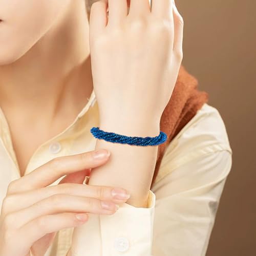 FASHEWELRY 10 Strands Briolette Crystal Glass Beads 2mm Rondelle Faceted Glass Spacer Beads Blue Plated for Necklace Bracelet Jewelry Making - color: Blue Plated, size: 2mm