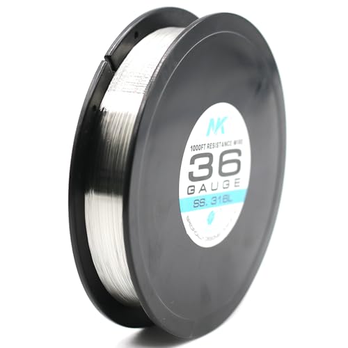 NK Jewelry Making Wire Stainless Steel 316L Soft Annealed AWG 22 24 26 27 28 29 30 32 34 36 38 40 Gauge (SS316L 36Ga 1000Feet, 1) - size: SS316L 36Ga 1000Feet