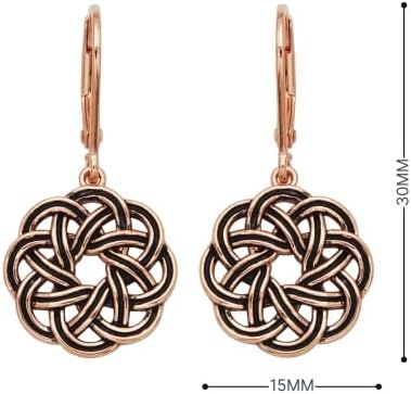 Amazon Essentials 925 Sterling Silver Leverback Celtic Knot Dangle with 18K Gold Plated Hypoallergenic Nickel-Free Earrings