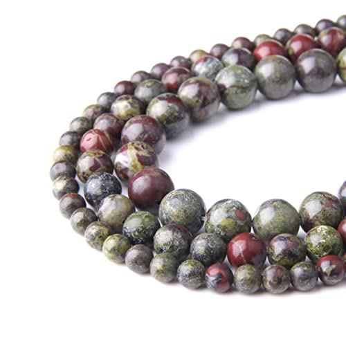 Natural Stone 6mm Dragon Blood Stone Smooth Round Loose Beads Energy Gemstone DIY for Jewelry Making Bracelet Necklace 1 Strand 15" - color: Dragon Blood, size: 6mm