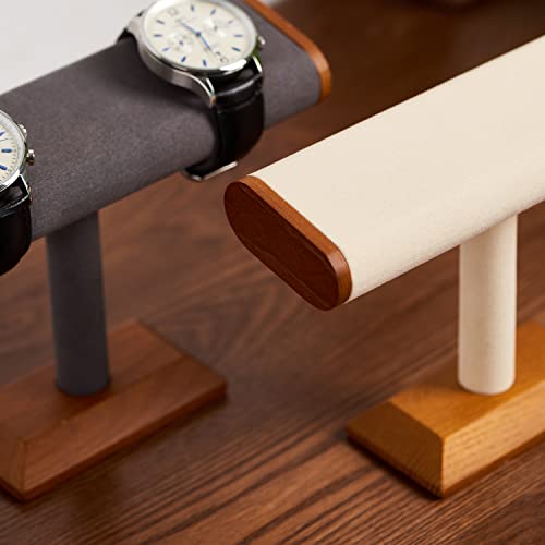 Watch Display Stand Solid Wood Bracelet Watch Organizer T-bar Jewelry Display - color: WHITE T SHAPE DISPLAY