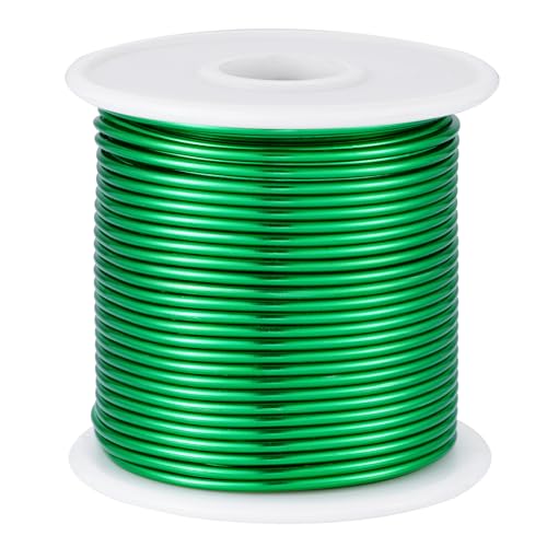 12 Gauge Green Aluminum Craft Wire (105FT) - Anodized for Jewelry Making, Beading Floral, Plant Gardening, Sculpting & Modeling Craft Wire (Green #25, 2mm) - color: Green #25