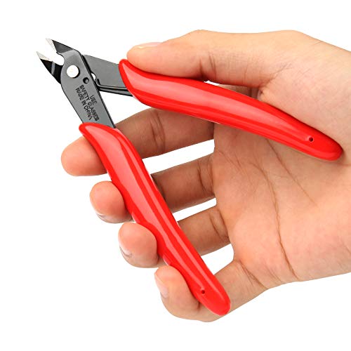 BOENFU Precision Wire Cutters Flush Cutters for 3D Print, Plastic Models, Jewelry Making, Electronics, 5 Inch Small Nippers Sprue Cutter, Red, 2-PCS - color: Red ( 2 Pack )