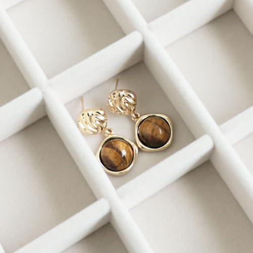 Wudygirl Large Jewelry Organizer Box with 40 Compartments Earring Holder Organizer Velvet Ring Display and Necklace Storage Tray Jewelry Box for Women (Beige Velvet) - style: Beige 40 Grid Tray