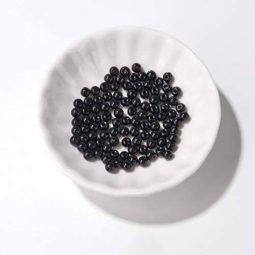 Raicegs 100pcs 4mm Black Tourmaline Beads Natural Gemstone Beads Round Loose Beads for Jewelry Making DIY Bracelets Necklace - color: Black Tourmaline, size: 4mm Round