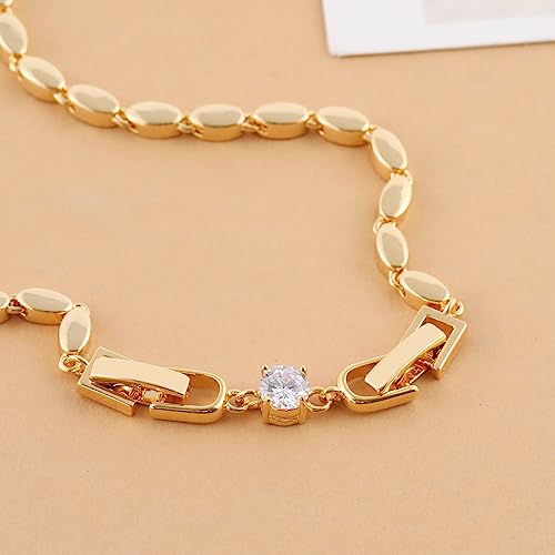 Gold Necklace Bracelet Extender for Women, 4pcs Cubic Zirconia Foldover Extension Jewelry Clasps for Jewelry Making - color: Gold - CZ