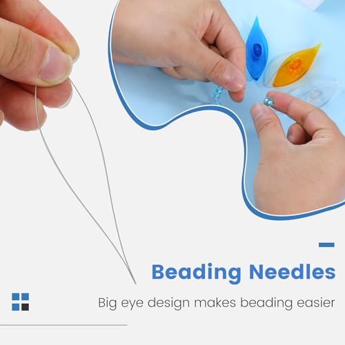 BUTUZE Tatting Shuttle Kit, 15 PCS Plastic Shuttle Set with Crochet Hooks and Beading Needles, Big Eye needles for DIY Craft Tool - size: 15 PCS