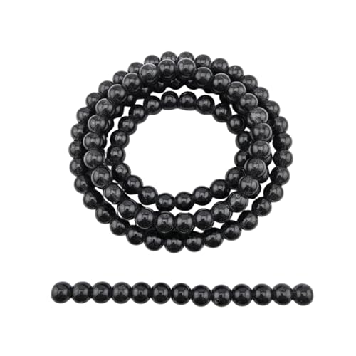 DandS ltd Crackle Lampwork Glass Beads for Jewelry Making, Black, Vibrant DIY Bracelets, Necklaces, Earrings, Beading Supplies & Craft Kits for Handmade Jewelry, 80pcs 0.39 inch (10mm), #J229-10 - color: Black