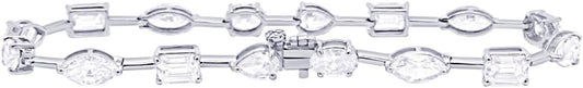 Houston Diamond District 2 to 28 Carat Lab Grown Diamond Classic Tennis Bracelet, 4-Prong Setting for Women (E-F Color, VS2-SI1 Clarity)