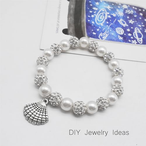 Julie Wang 90PCS Alloy Ocean Pendants Antique Silver Gold Tone Mermaid Tail Seahorses Shell Starfish Mixed Sea Charms for Necklace, Bracelet Summer Beach Jewelry Nautical Themed Craft Supplies - color: Antique Silver