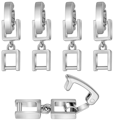 Bracelet Extender Clasp, 5PCS Tennis Bracelet Extender Necklace Extenders Chain for Women Adjustable Length, Foldover Clip Design, for DIY Jewelry & Crafts