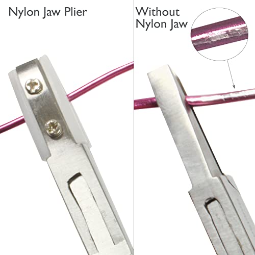 The Beadsmith Flat Nylon Jaw Pliers, 5.5 inches (139mm), Comfort Grip Handle with Double Leaf Springs - style: Flat Nylon Jaw