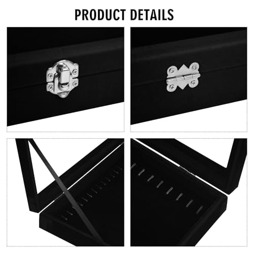 Vicoter Velvet Necklace Display Jewelry Tray 20 Hook Necklace Tray Necklace Pendant Jewelry Tray for Women and Girls - color: Black, size: 20 Hook