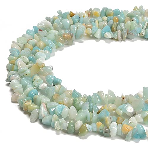 5-8mm Natural Amazonite Gemstone Chips Loose Beads Semi Precious for Jewelry Making DIY Handmade Craft Supplies 1 Strand per Bag Approxi 34" - color: Amazonite Chips
