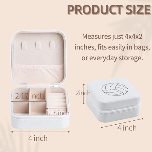12-Pack Volleyball Portable Jewelry Box for Team Travel White Sport Jewelry Case Bulk Gifts for Volleyball Team Athletes & Sports Enthusiasts Christmas Events & Milestones - style: Square Volleyball