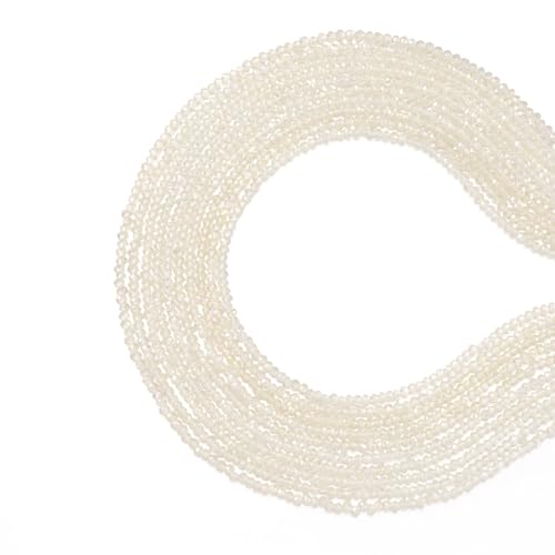 FASHEWELRY 10 Strands Briolette Crystal Glass Beads 2mm Rondelle Faceted Glass Spacer Beads Full Rainbow Plated for Necklace Bracelet Jewelry Making (Champagne Yellow) - color: Champagne Yellow, size: 2mm
