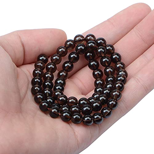 AD Beads Natural Gemstone Round Loose Beads 15" for Bracelet Necklace Earrings Jwelery Making Crafts DIY (4mm, Smoky Quartz) - color: Smoky Quartz, size: 4mm