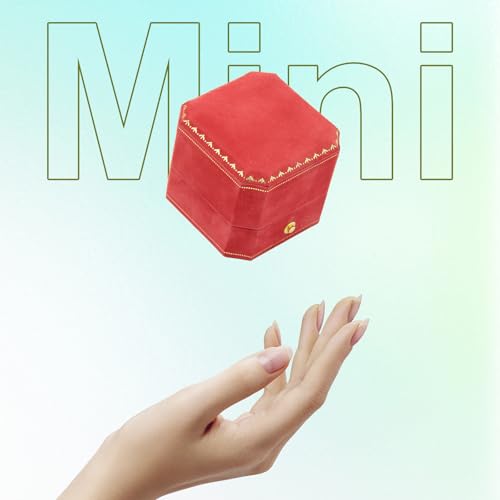 Jewelry Ring Box, Velvet Wedding Ring Box Small Travel Jewelry Box for Business, Engagement, Wedding, Bridesmaid and Mother's Day - Red - color: Ring Box-Red