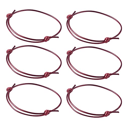 Cheriswelry 50pcs Adjustable Bracelet Making Korean Waxed Polyester Cord Bracelet Friendship Bracelet String Inner Diameter 40~70mm Dark Red for Women Men Jewelry Making Supplies - color: Dark Red