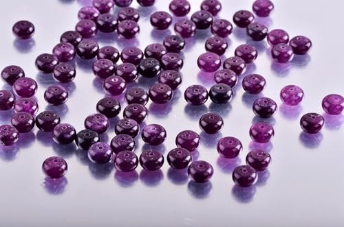 Rondelle Beads for Jewelry Making 5x8mm Natural Stone Beads 1 Strand 15.5inch Lentil Spacer Beads Rondelle Gemstone Bead Semi-Precious Stone Bead for Bracelet Necklace Crafts Amethyst - color: Amethyst Beads