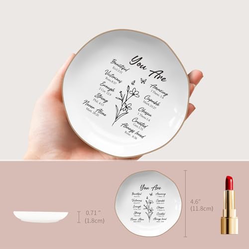 LITTLEBIGGER Christian Gifts for Wome – Bible Verses Jewelry Tray, Spiritual and Religious Gifts for Women, Christian Gifts – Personalized Jewelry Dish, Christmas Gift – Religious Ring Dish - style: You Are-Heptagon