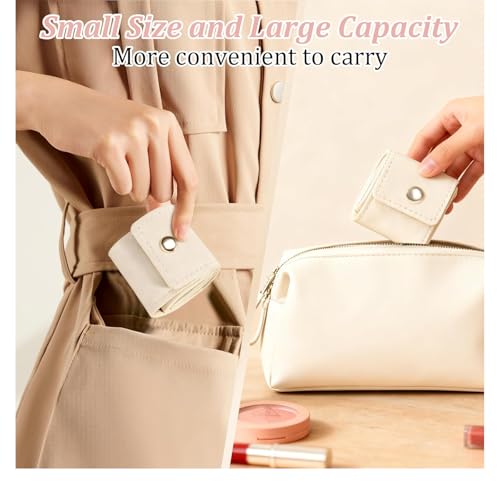 3Pcs Mini Travel Jewelry Bag, Portable Travel Jewelry Organizer, Small Travel Jewelry Pouch for Women, Mini Travel Jewelry Bag for Earrings, Rings, Necklaces, White Pink Purple