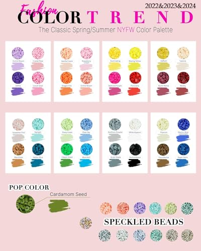 Bracelet Making Kit, 10,000 Pcs Polymer Clay Beads, 48 Colors Round Letter Beads Jewelry Making Kit Friendship Bracelets Heshi Beads with Charms Strings Crafts Gift for Girls Adults - color: Fashion color