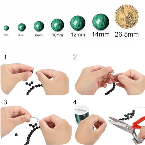 Brown Snow Stone Beads for Jewelry Making DIY Gemstone Round Crystal Bracelet Necklace Jewelry Making 1 Strand 15.5inch 31PCS 12MM - color: Brown Snow Stone, size: 12MM