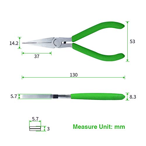SPEEDWOX Mini Flat Nose Pliers Thin 5 Inches Small Duck Bill Pliers Fine Needle Nose Pliers Micro Chain Nose Pliers Precision Jewelry Making Hand Tools Professional Beading Hobby Work Craft - style: Flat Nose Pliers