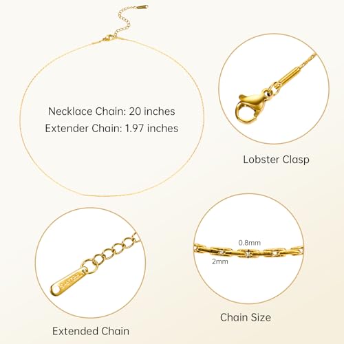 SMYHTGLIF 12 Pcs Gold Stainless Steel Necklace Chain Bulk Craft Chain Necklace Jewelry Findings for Women Men - color: Gold, size: 20 inches