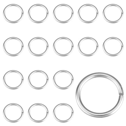 PH PandaHall 925 Sterling Silver Open Jump Rings, 20pcs O Ring Connector Metal O Rings Jewelry Findings for Earring Bracelet Necklace Keychain DIY Craft Jewelry Making, 19 Gauge (OD 8mm, ID 6mm)