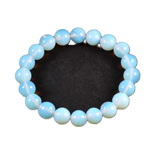 AD Beads Natural Gemstone Round Beads Stretch Bracelet Healing Reiki 10mm (Opal) - color: Opal